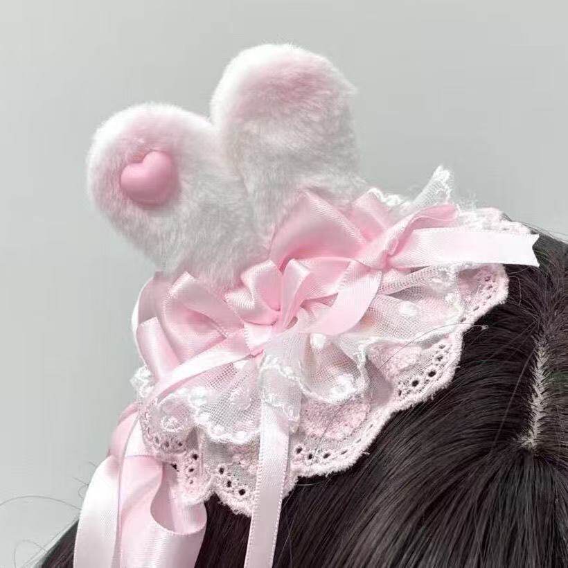 可爱蝴蝶结甜美少女耳朵发夹