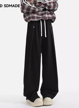 SOLIDSDMADE 美式潮牌解构休闲裤子男女秋季新款宽松直筒运动卫裤