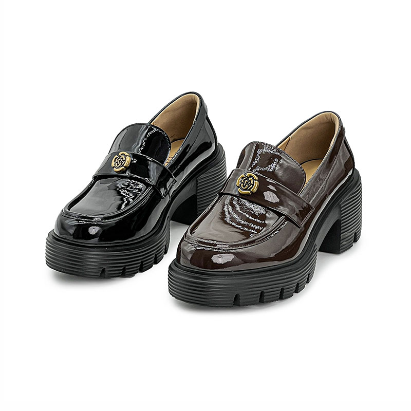 【大愿专享】“漆夜骑士”日系厚底圆头一脚蹬乐福鞋56080