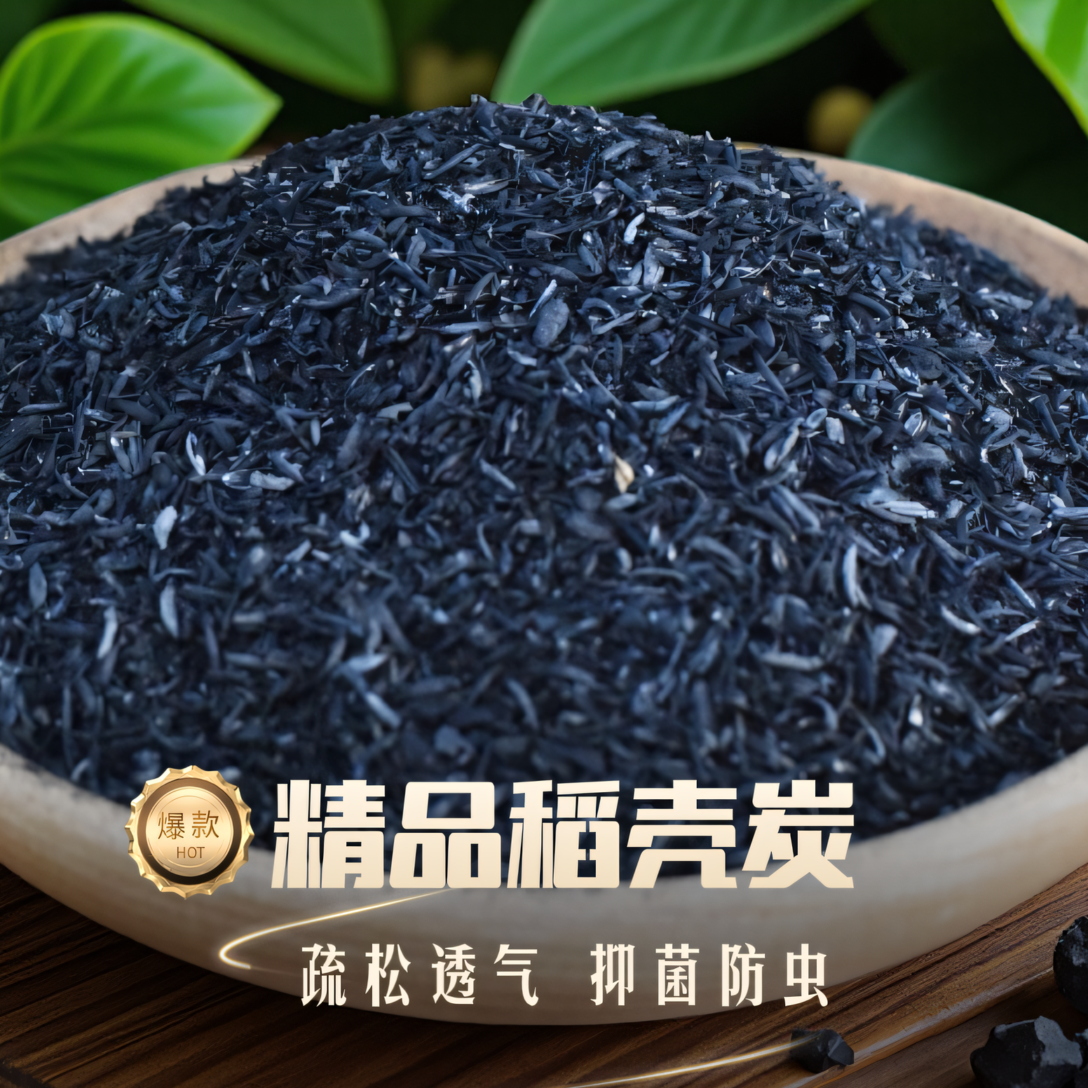 稻壳炭腐熟谷壳碳园艺颗粒