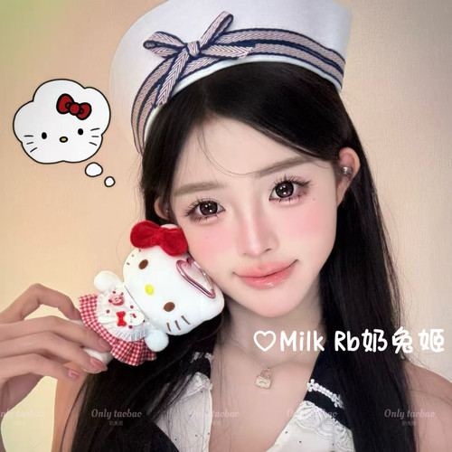 奶兔姬*水手甜心/ 日韩水手贝雷帽圆顶JK可爱好拍蝴蝶结海军帽新