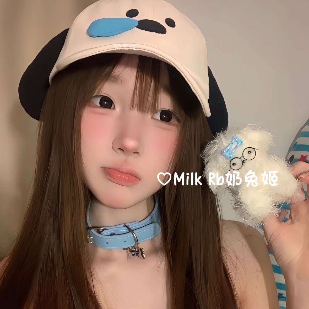 奶兔姬*鼻涕狗/ 可爱软萌立体防嗮遮阳棒球帽少女拍照利器鸭舌帽