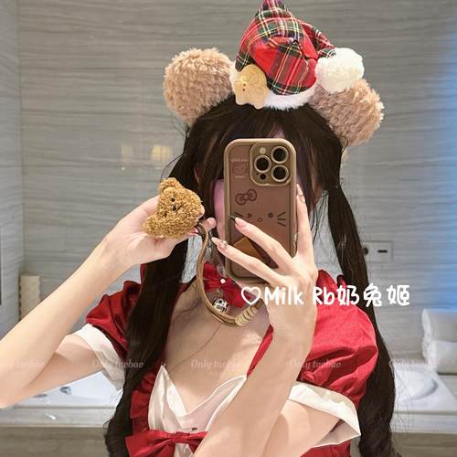 奶兔姬*姜饼达菲/ 可爱迪士尼圣诞头饰Duffy毛绒发箍软妹圣诞装扮