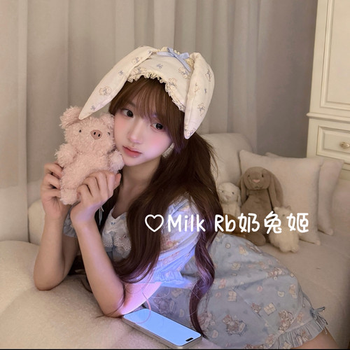 奶兔姬*晚安兔兔/ 纯欲兔耳眼罩甜妹ins风卡通可爱元气软萌网红