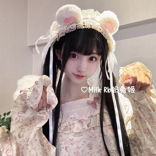 奶兔姬*奶萌小熊/ 少女软妹熊耳头饰Lolita发带漫展茶会萌KC毛绒