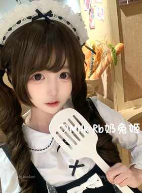奶兔姬*黑白甜仆/ 可爱洛丽塔女仆发饰甜美cos配饰蝴蝶结女仆发箍