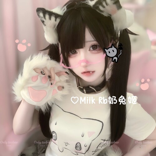 奶兔姬*奶凶喵呜/ 手作猫耳可爱cosplay拍照少女头饰猫爪尾巴套装