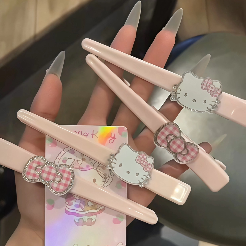 甜美猫咪发夹头饰一对装粉色图片
