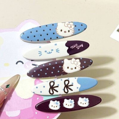 维宗猫咪盐系可爱波点刘海发夹