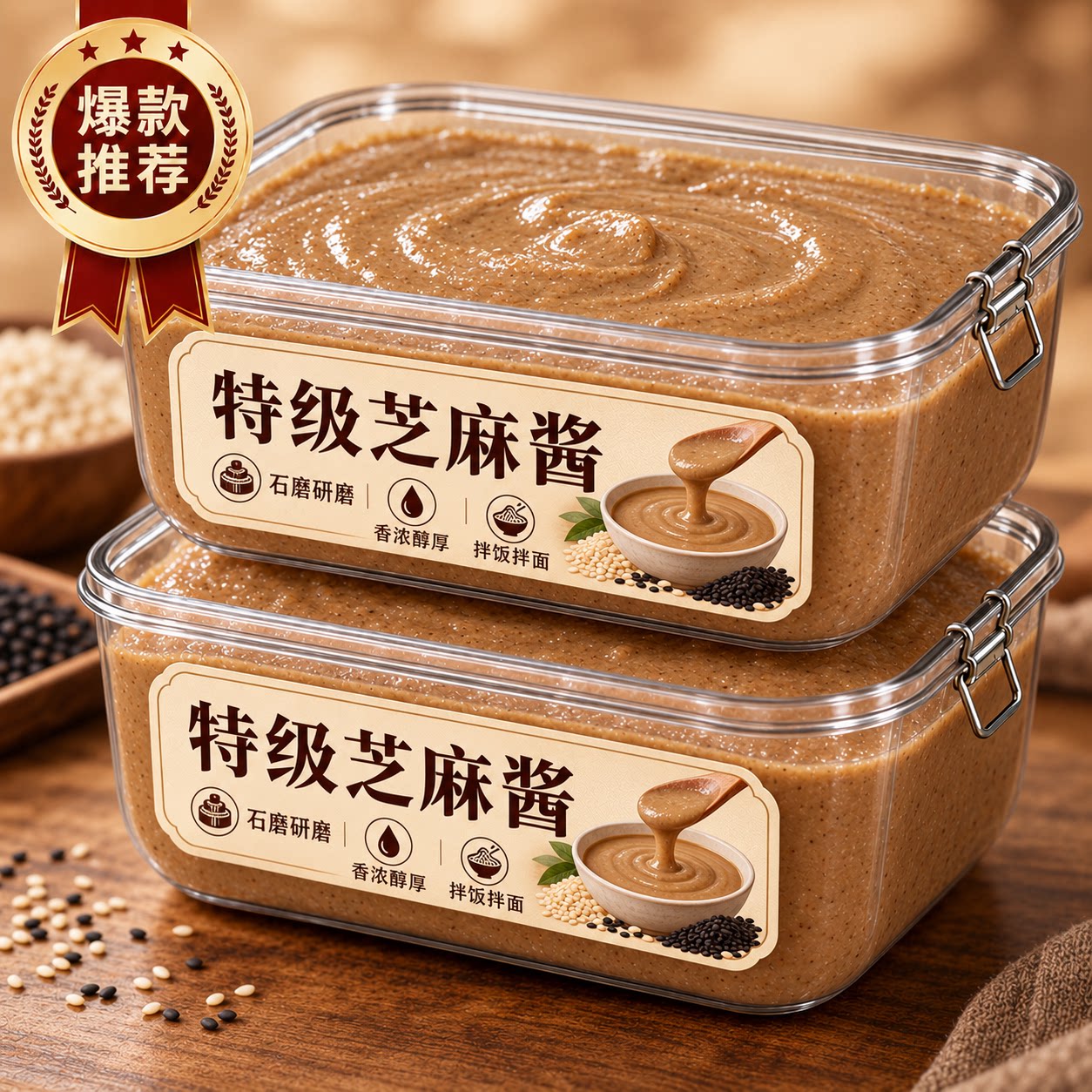 老字号！正宗纯芝麻酱官方旗舰店正品无添加火锅蘸料热干面商用图片