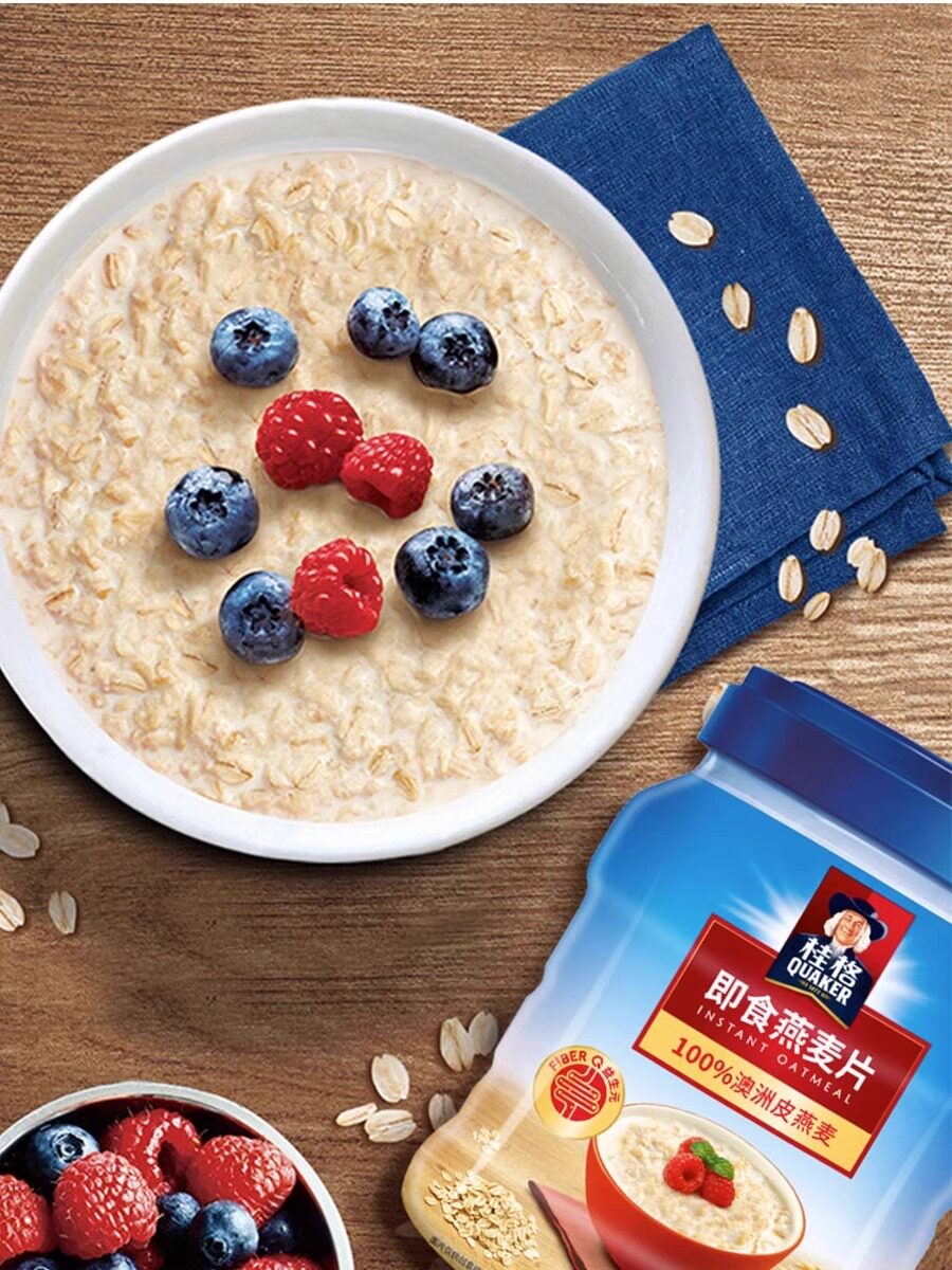 桂格燕麦片1000g*1罐装桶装即食燕麦营养谷物早餐懒人代餐冲煮