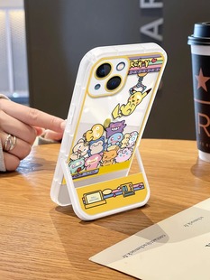 宝可梦娃娃机适用三星note20手机壳s10 s22ultra隐形支架s21fe全包a54高级感a73卡通a42防摔a52创意a34 新款