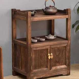 茶柜 茶水柜实木角几边几置物架小型餐边柜移动茶桌边柜整装 新中式
