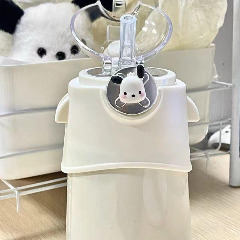 帕恰狗可爱不锈钢保温杯高颜值带吸管简约水杯学生情侣便携杯子