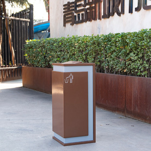 不锈钢垃圾桶户外果皮箱商场广场园林庭院学校几何垃圾箱