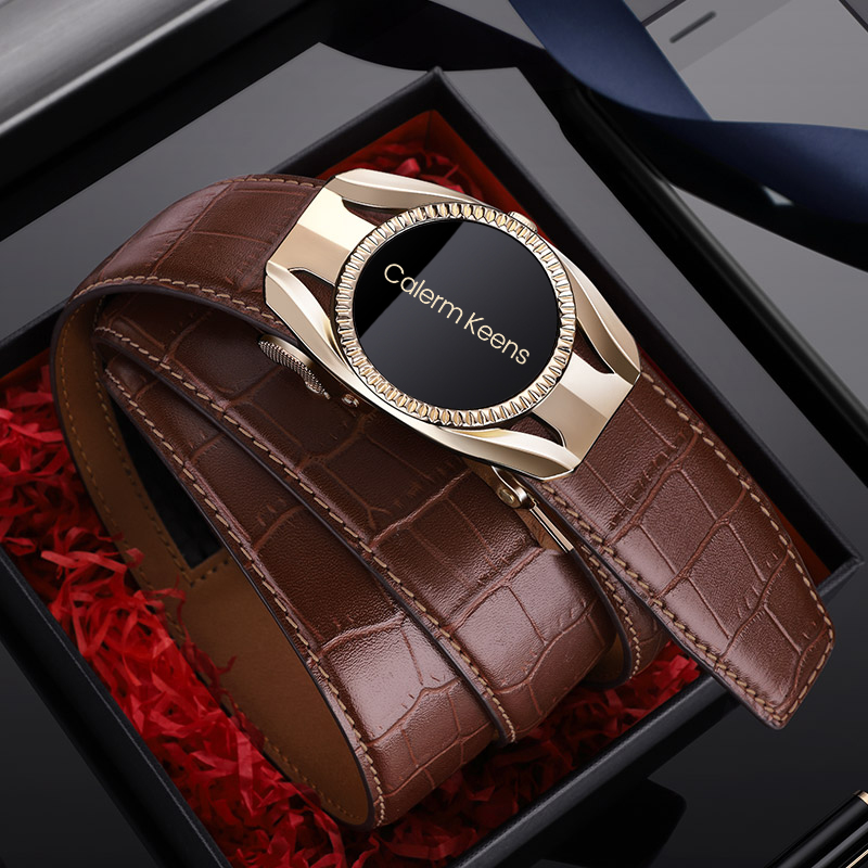 男士皮带calermkeens自动扣商务