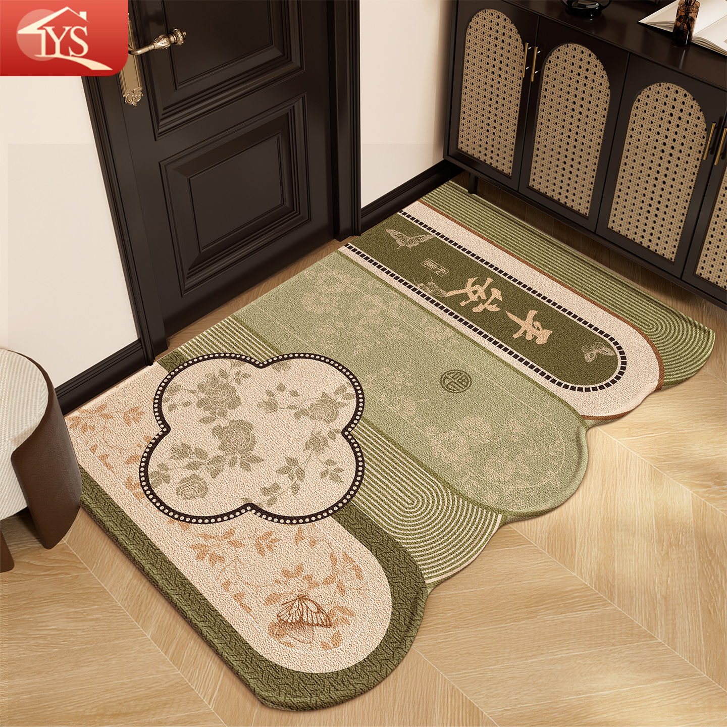 中古风入户地垫2025新款进门门口防滑门垫地毯门外家用脚垫高级感