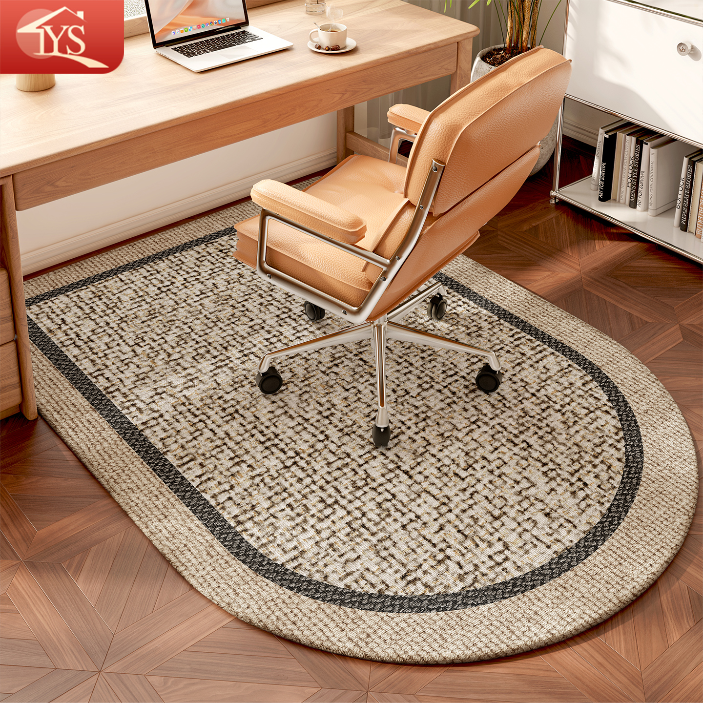 拱形地毯书房电脑椅地垫脚垫梳妆台电竞房静音书桌转椅垫高级感