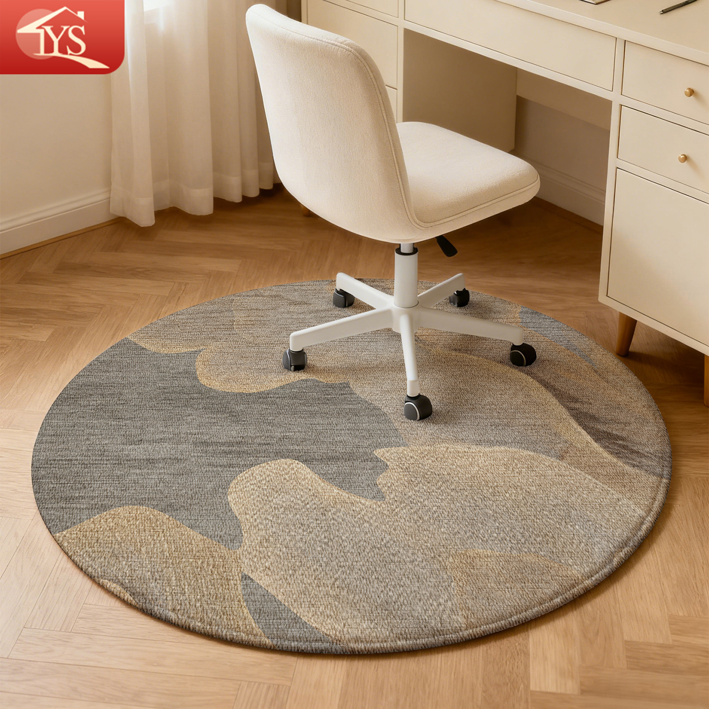 圆形地毯书房卧室办公化妆椅子垫防滑脚垫高级感轻奢转椅地垫新款