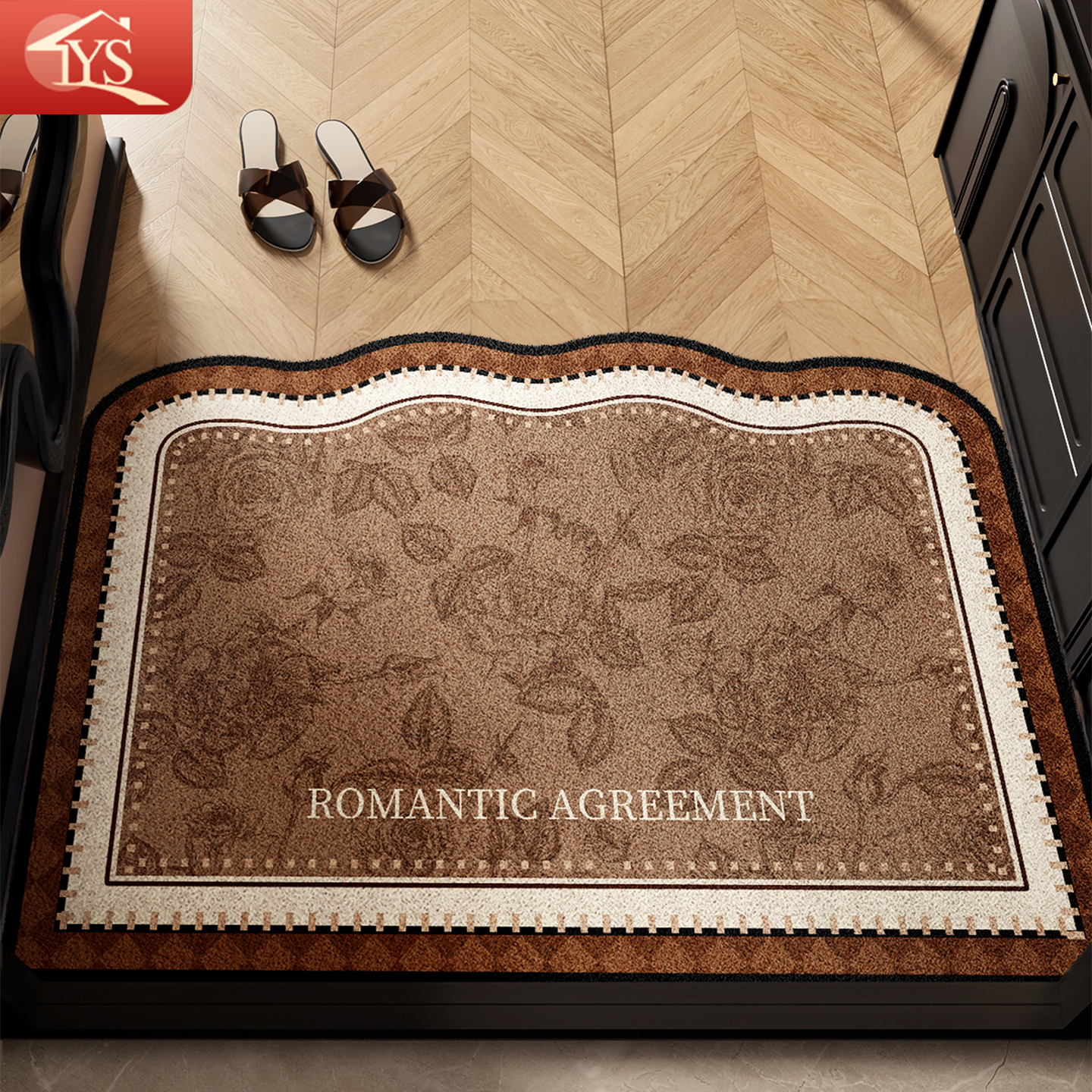 入户门地垫2025新款中古风丝圈蹭土地毯脚垫进门门口防滑门垫高级