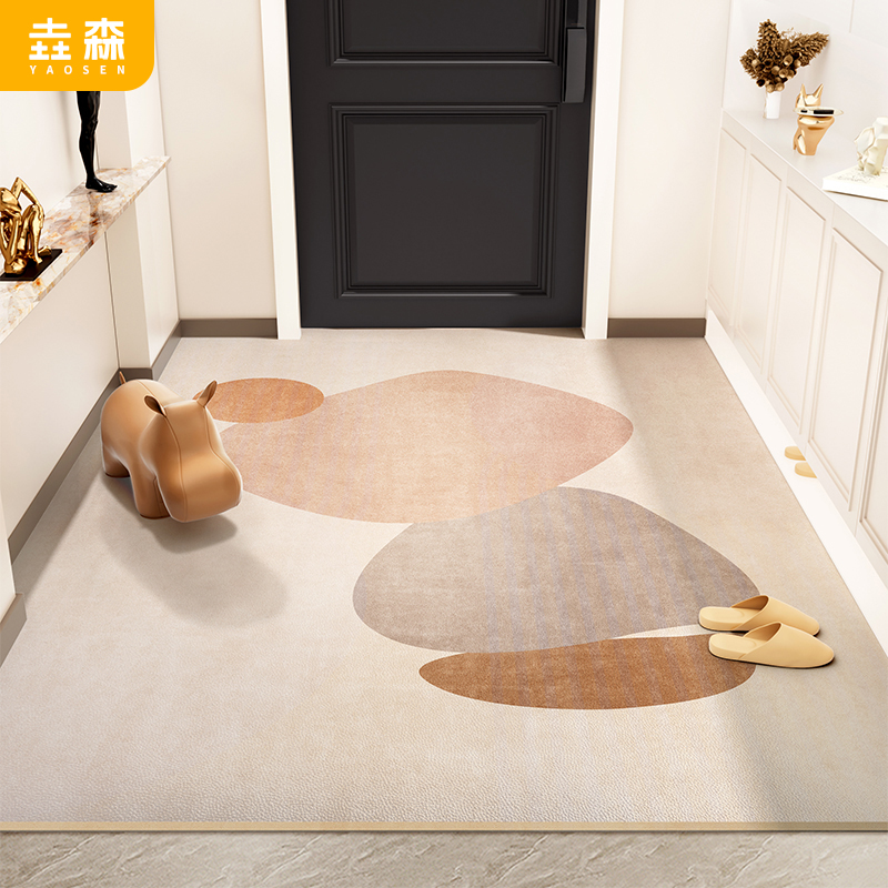 入户门地垫2025新款耐脏免洗奶油风皮革进门脚垫高级感门垫可裁剪