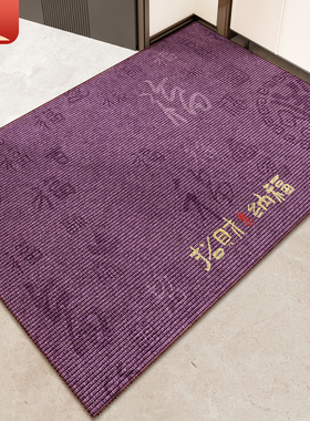 九紫离火运地垫入户门垫紫色出入平安防滑耐脏大门口脚垫进门地毯
