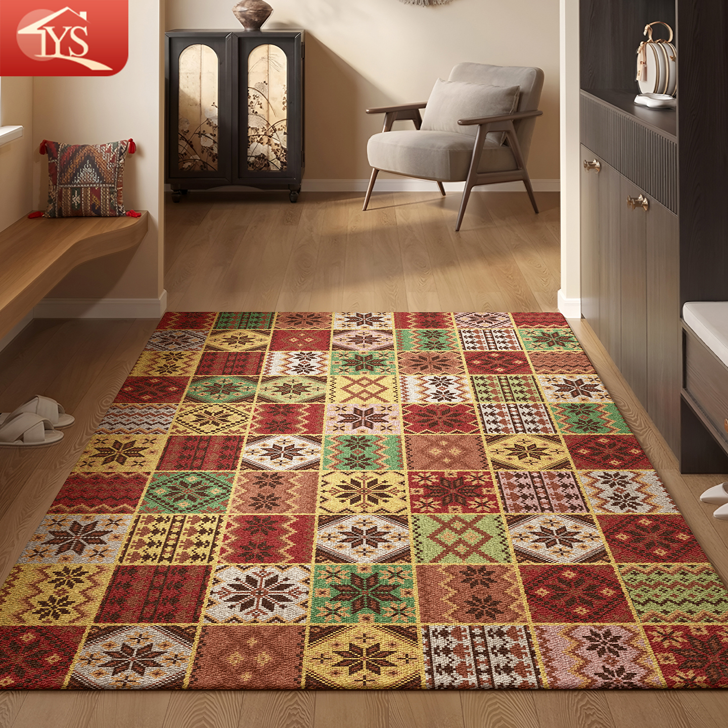 入户门地垫中古复古玄关家用防滑