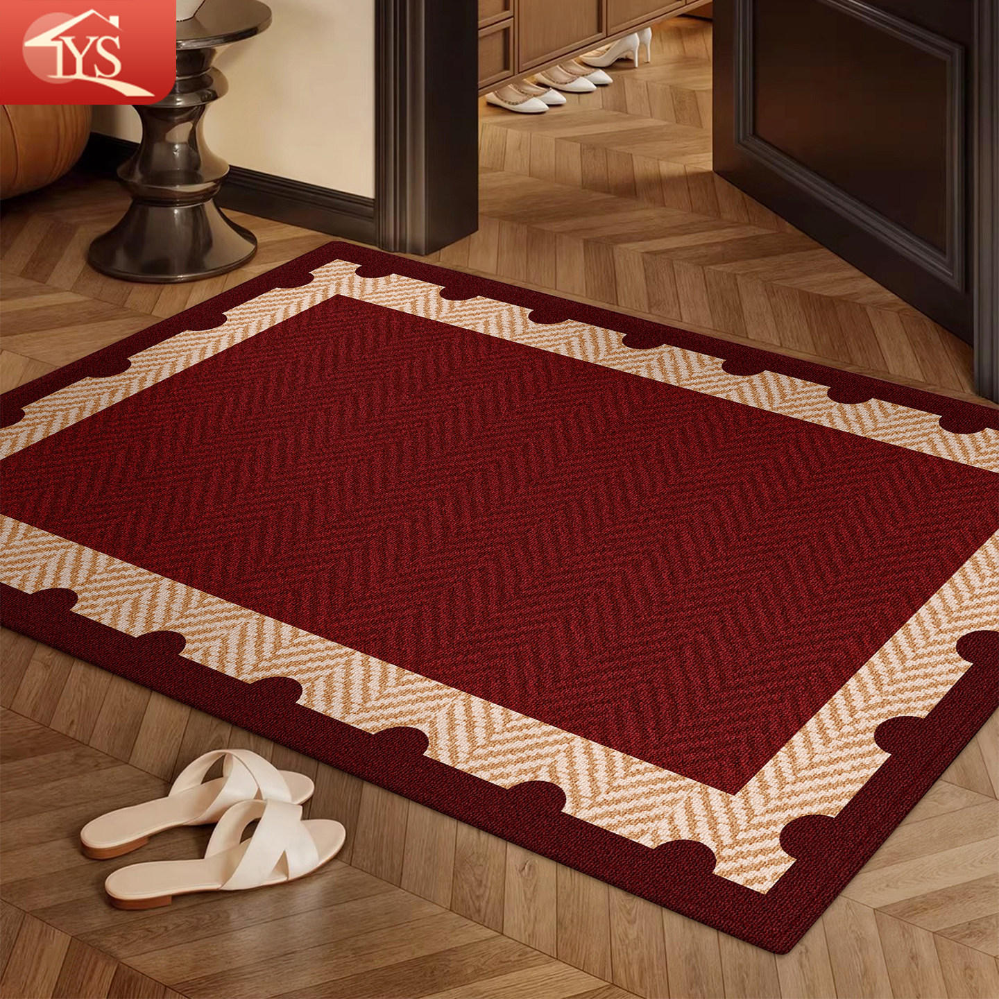 红色地垫入户门进门门垫门口专用脚垫免打理2026新款玄关地毯防滑,居家布艺,入户地垫,淘宝优惠券,粉丝福利购,淘宝优惠卷