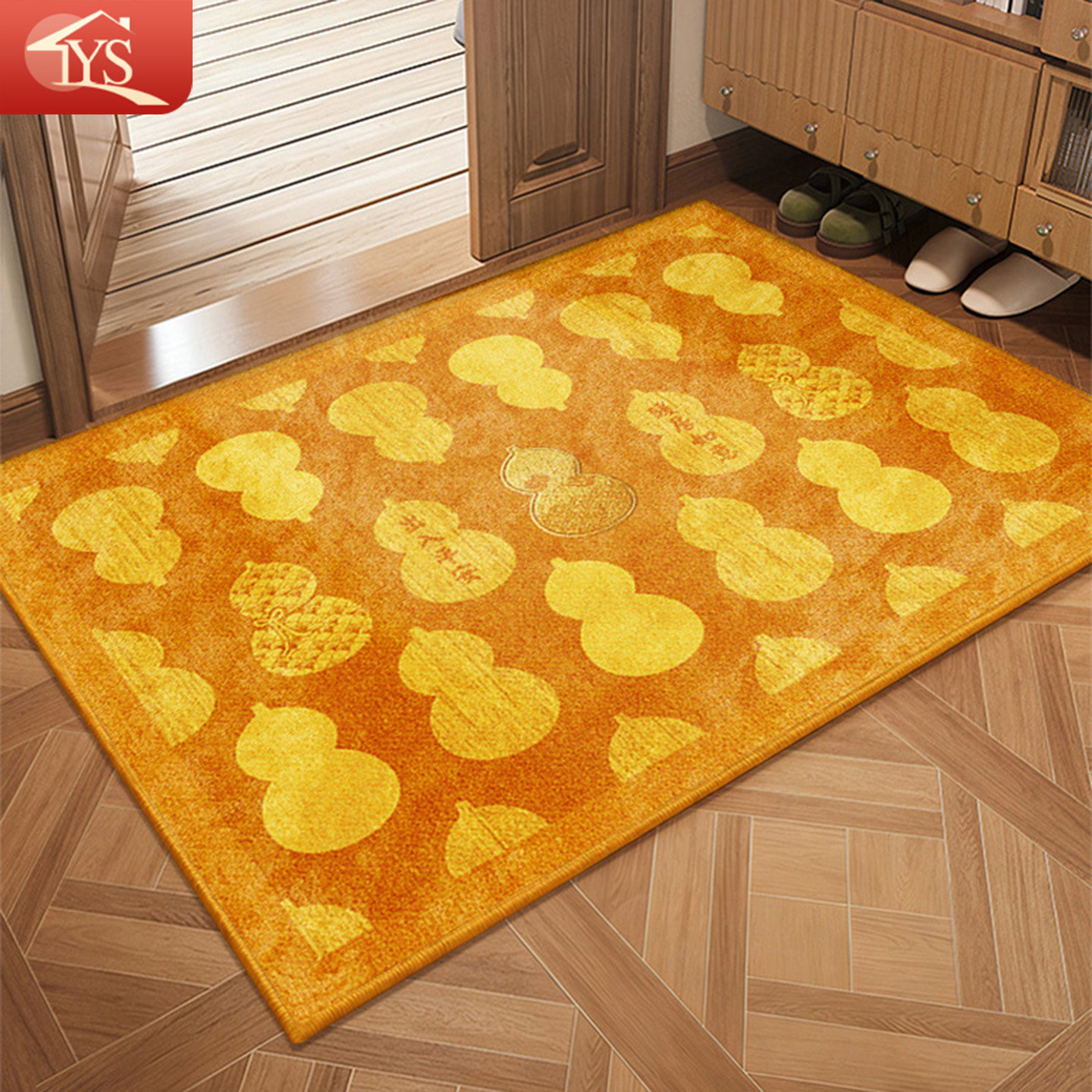 福禄黄色入户门地垫家用防滑除尘门垫门口进门脚垫新中式耐脏地毯,居家布艺,入户地垫,淘宝优惠券,粉丝福利购,淘宝优惠卷