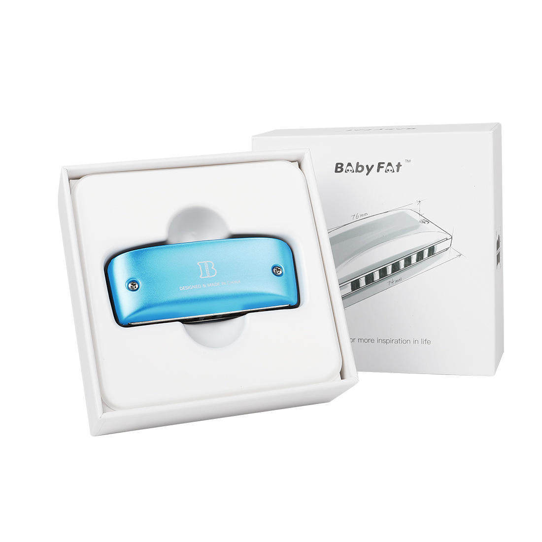 baby fat 布鲁斯7孔口琴彩色多种音调初学成人教学演奏口吹琴