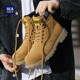 春夏马丁靴男复古大黄靴加绒保暖休闲工装 HLA 海澜之家男鞋 沙漠靴
