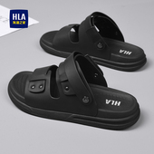 海澜之家男鞋 两穿拖鞋 夏季 舒适透气沙滩鞋 HLA 皮凉鞋 休闲男士 男士
