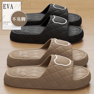 女 美式 踩屎感拖鞋 男夏季 室内家居浴室厚底家用防滑外穿eva凉拖鞋