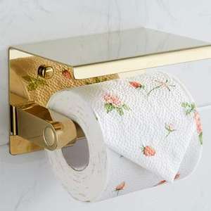 厕所洗手间纸巾盒免打孔纸巾架金色卫生间置物厕纸盒卷纸架壁挂式