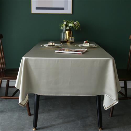 如丝般质感长方形纯色桌布餐桌布艺
