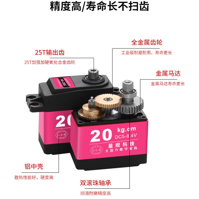 高扭矩Pwm数字舵机机械臂Pd360单轴和双轴高精度舵机DIY