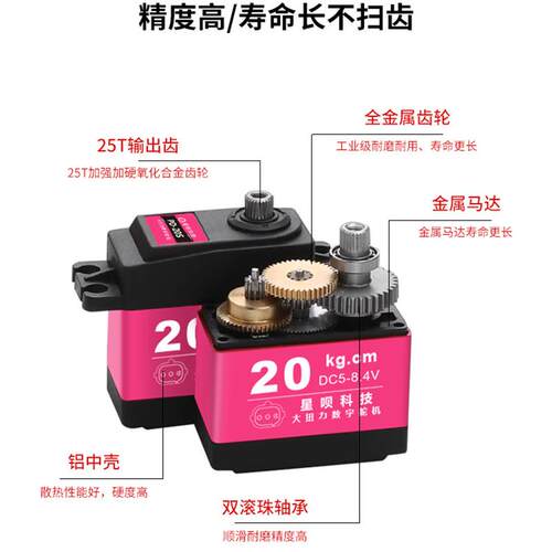 高扭矩Pwm数字舵机机械臂Pd360单轴和双轴高精度舵机DIY