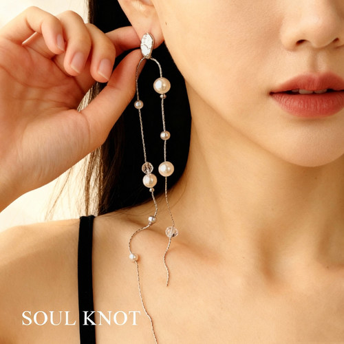 扫肩宽原创大气风轻奢珍珠耳饰