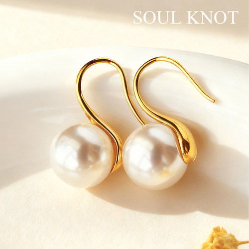 韩国高跟鞋珍珠耳环小灯泡