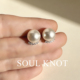 SOUL KNOT正圆极强光爆闪睫毛款 珍珠耳钉镶钻轻奢小众高级感耳饰