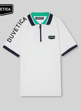 DUVETICA 夏季户外运动男士T恤意式半拉链短袖Polo衫VUTS30543
