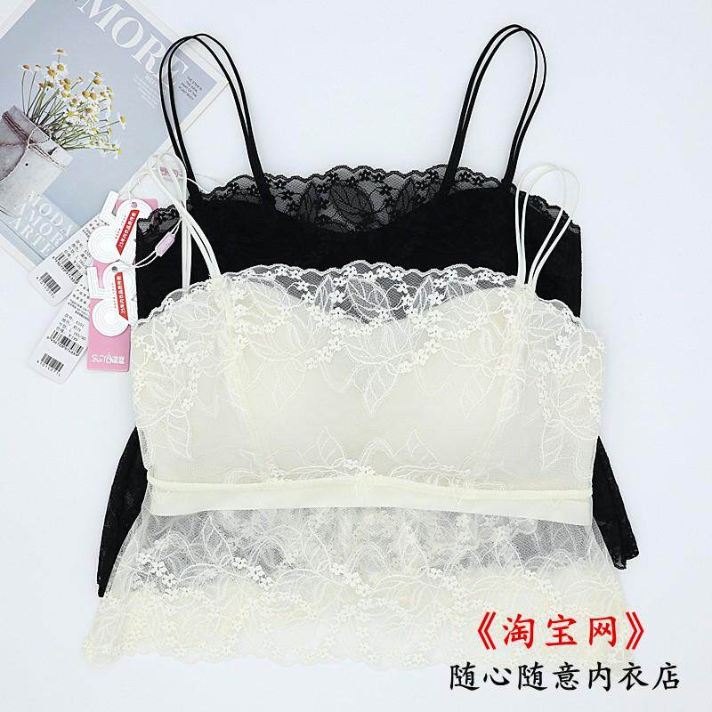 随意美背吊带背心女带胸垫一体蕾丝内搭打底外穿抹胸夏季薄款4101