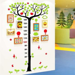 儿童房身高墙贴立体亚克力相片墙相框创意组合宝宝成长照片墙装 饰