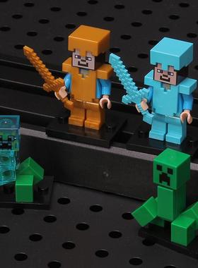 适用于乐高我的世界积木人仔盔甲史蒂夫him武器男孩益智拼装玩具