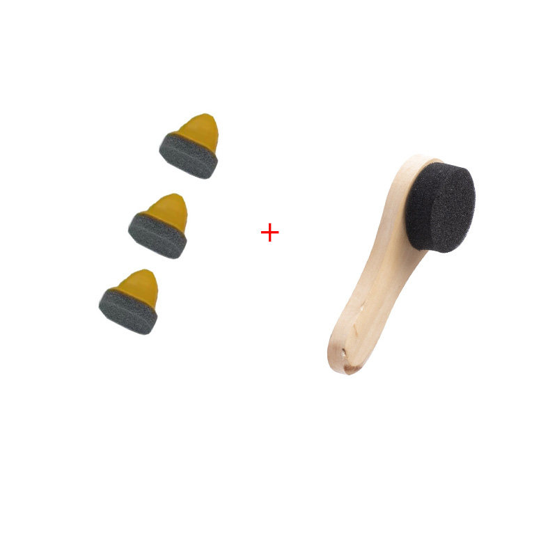 海绵清洁刷木头柄皮鞋油护理迷你白鞋刷抛光上光便携家用擦鞋工具