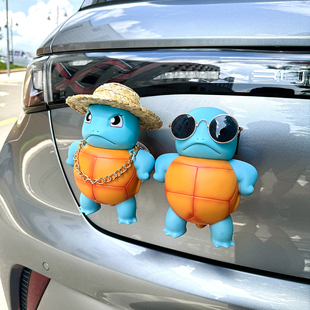 可爱杰尼龟汽车摆件后备箱车尾挂件车顶装饰创意车载网红公仔抖音