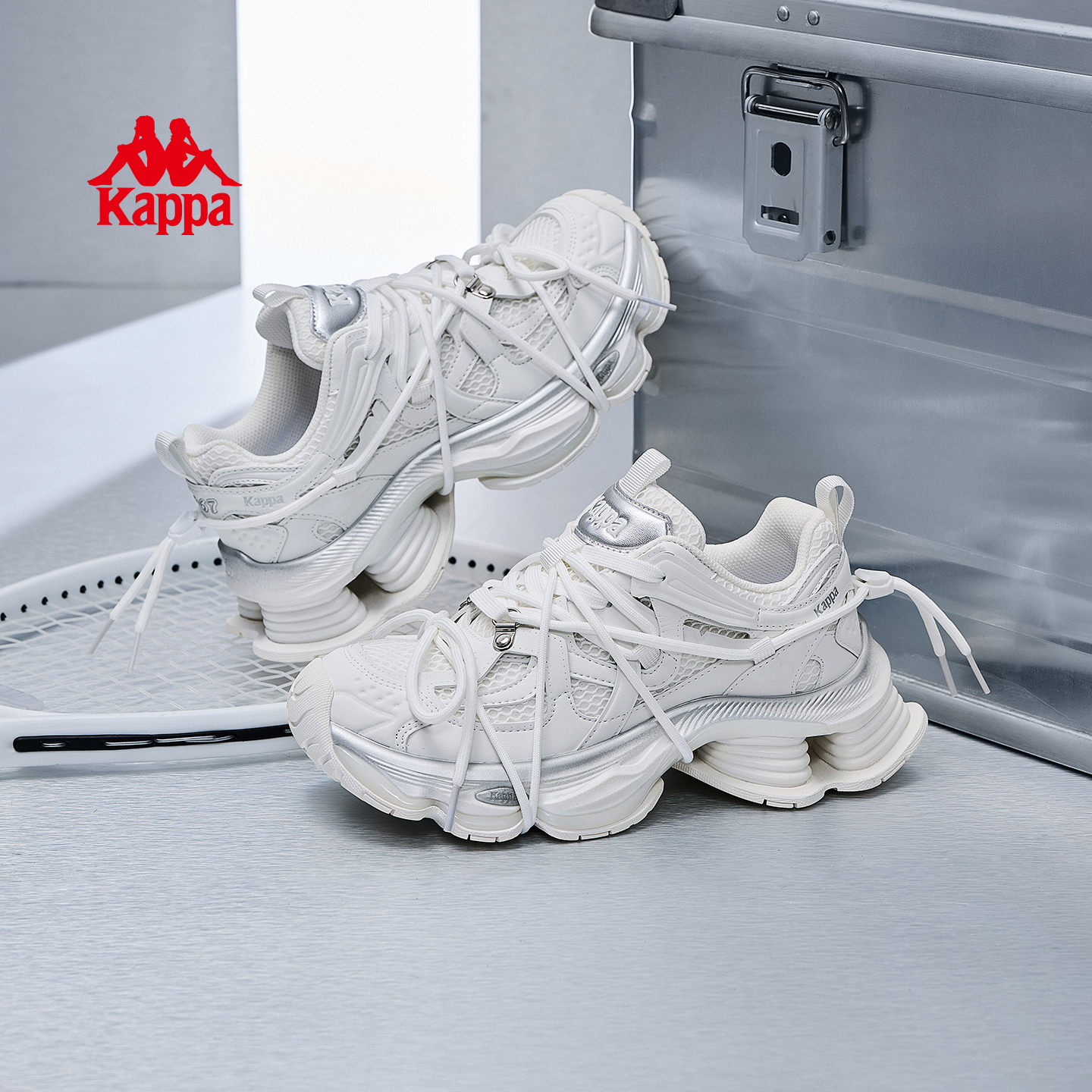 Kappa女鞋厚底老爹鞋复古休闲鞋
