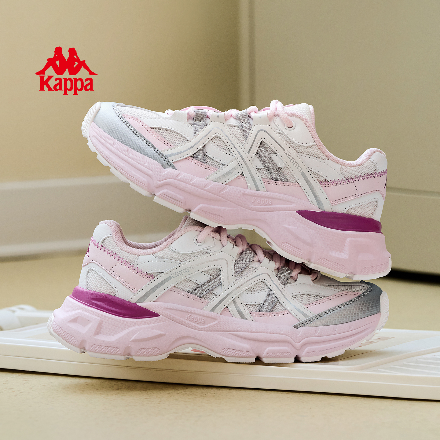 Kappa厚底老爹鞋女新款休闲鞋子