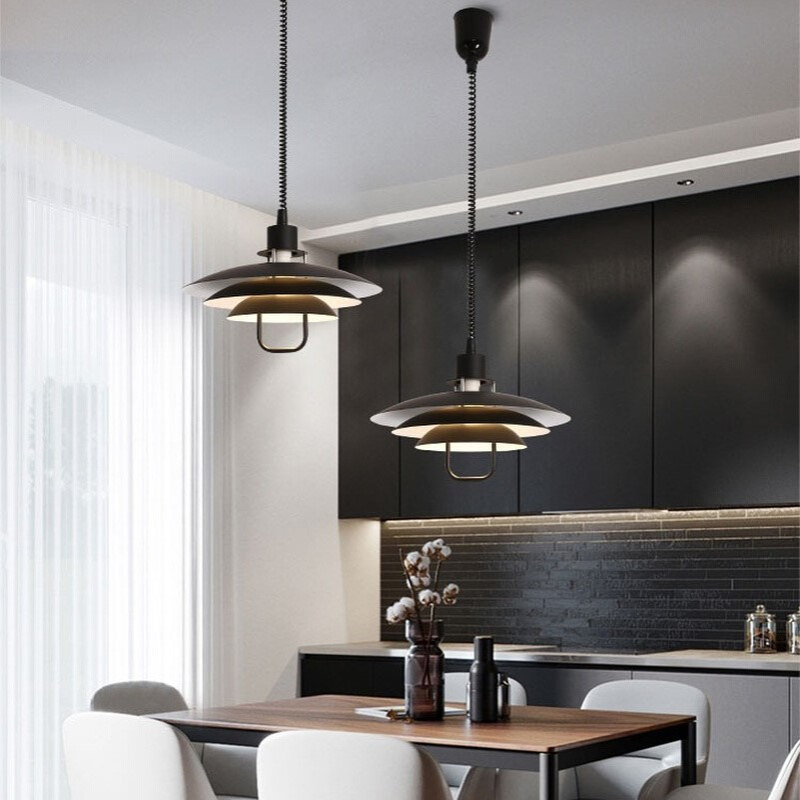 北欧丹麦Primus设计师客厅餐厅吧台多层圆形飞碟可位移升降PH吊灯