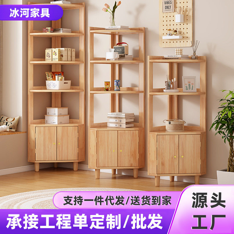 实木三角形转角柜墙角柜沙发边拐角卧室靠墙小型置物架客厅餐边柜